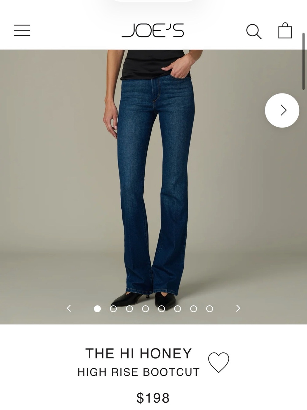Joe's Jeans Hi Honey High-Rise Bootcut Jeans - Dark Blue